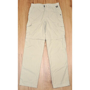 LL BEAN Boy's Pants Size 16 Hiking zip off convertible pants Tan 502124